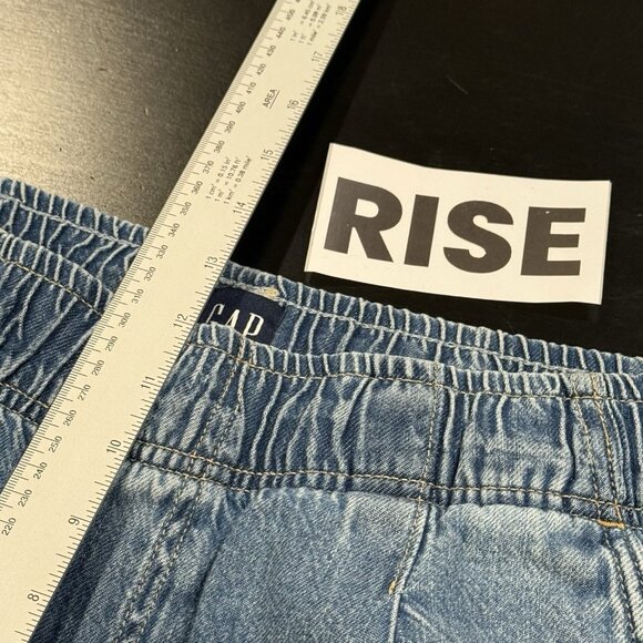 NWOT GAP High Rise Baggy Wide Leg Pull On Ultrasoft Denim Jeans Sz Medium Tall - Picture 13 of 15